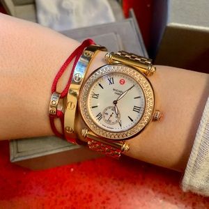 Michele Rose Gold Caber Watch